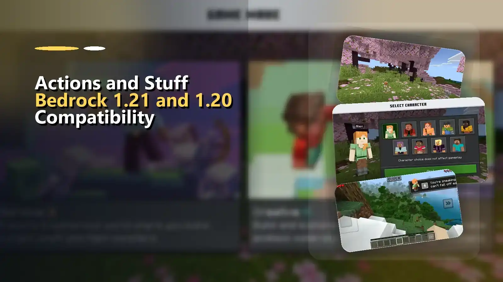Actions & Stuff Compatibility for Minecraft Bedrock 1 Bedrock Edition video settings menu showing experimental toggles