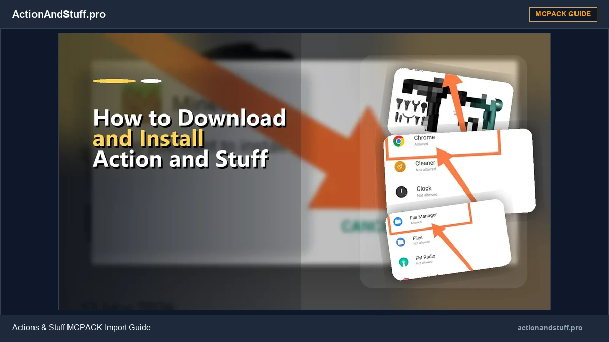 Actions & Stuff MCPACK file installation overview banner