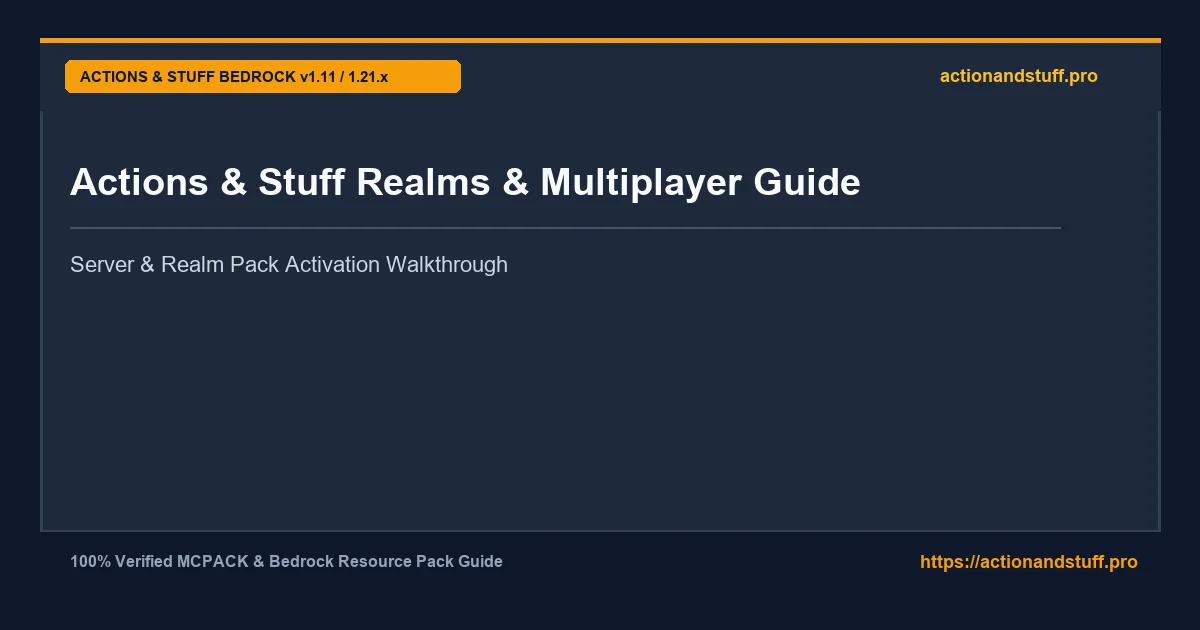 Actions & Stuff on Minecraft Realms: Bedrock Setup Guide 1 Realms world creation menu showing pack activation tab