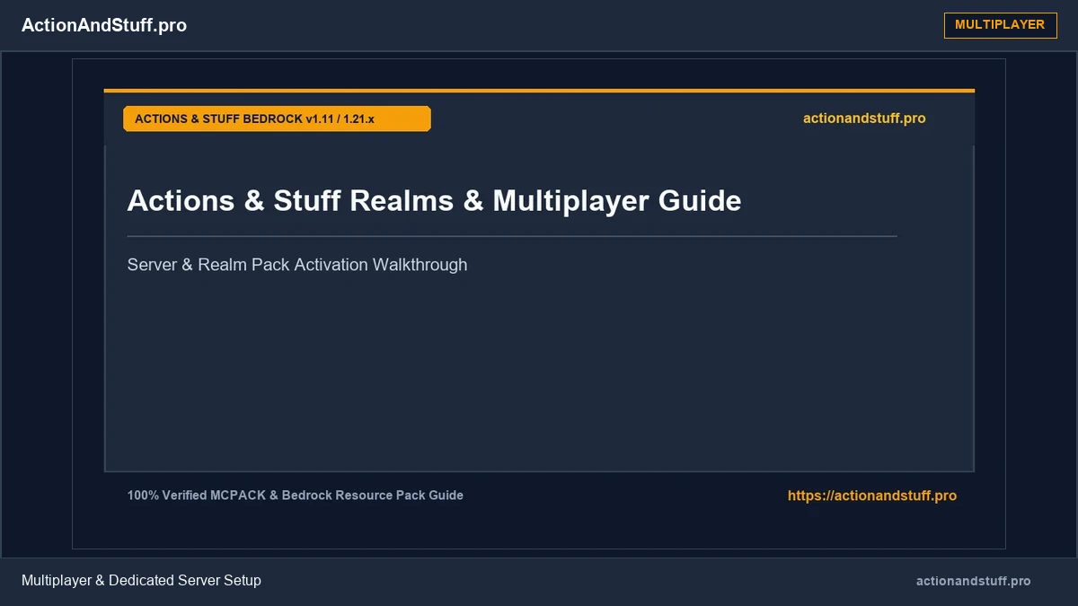 Actions & Stuff Multiplayer and Servers Guide for Bedrock 1 Multiplayer server resource pack configuration banner