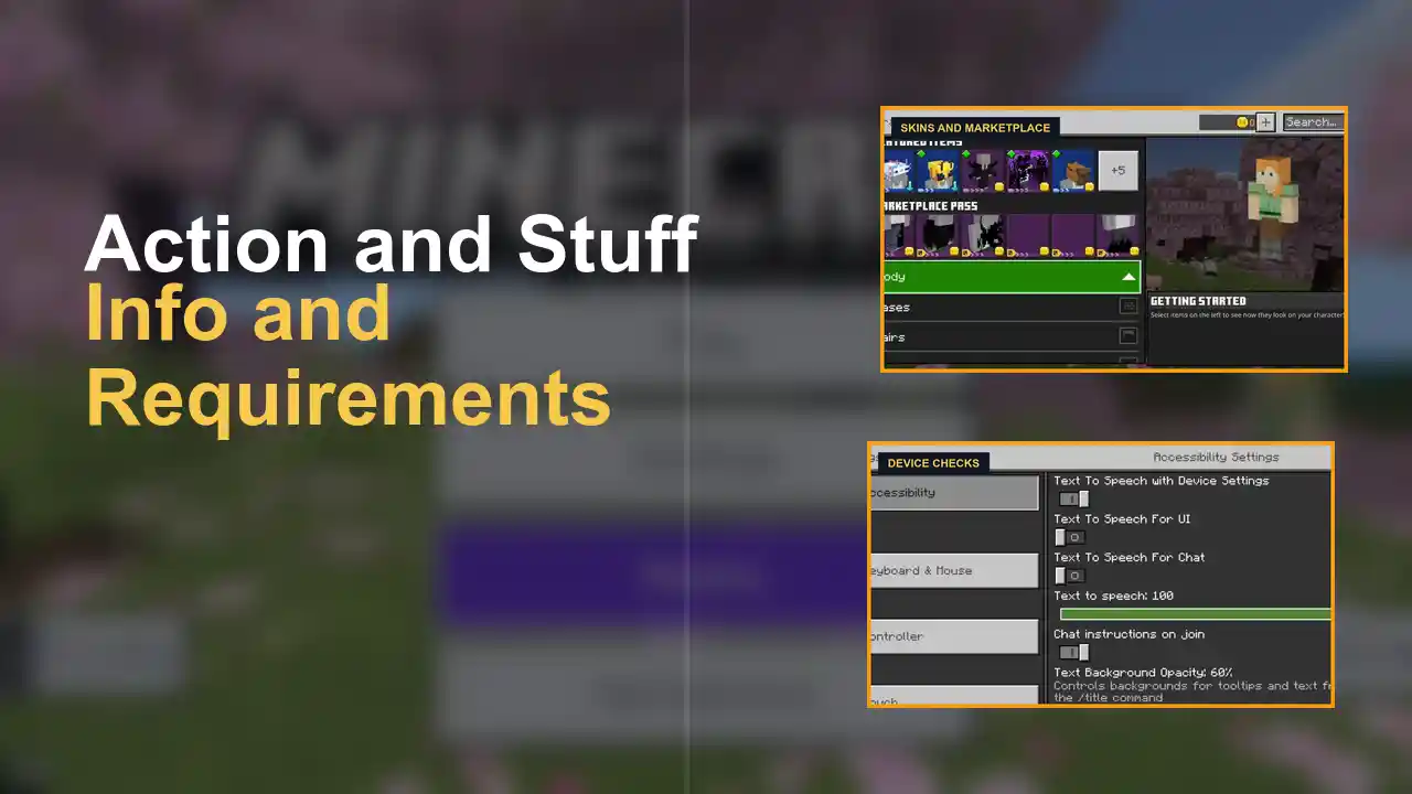 Storage and system specs menu in Minecraft settings