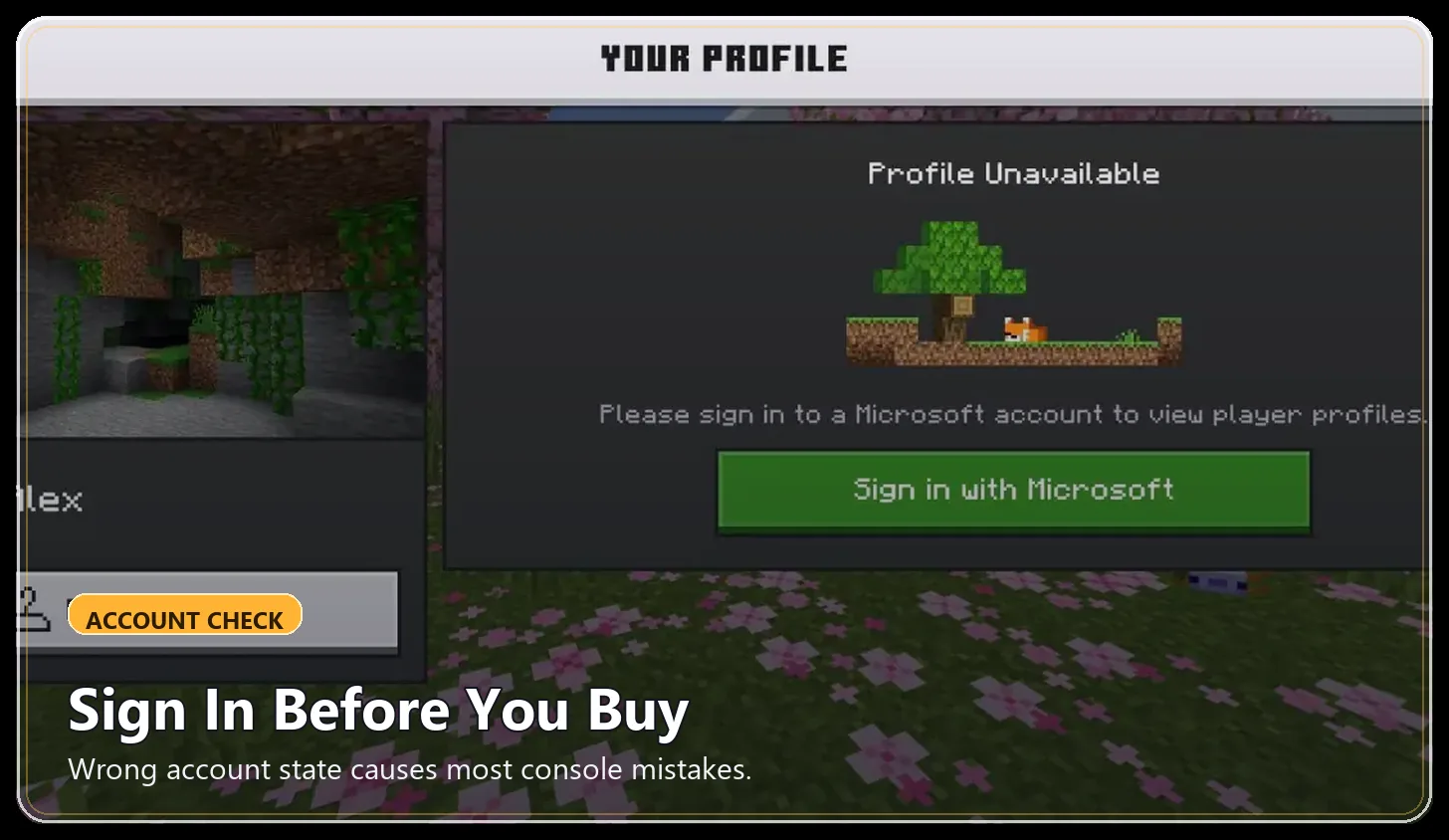 Microsoft Xbox network account sign-in prompt