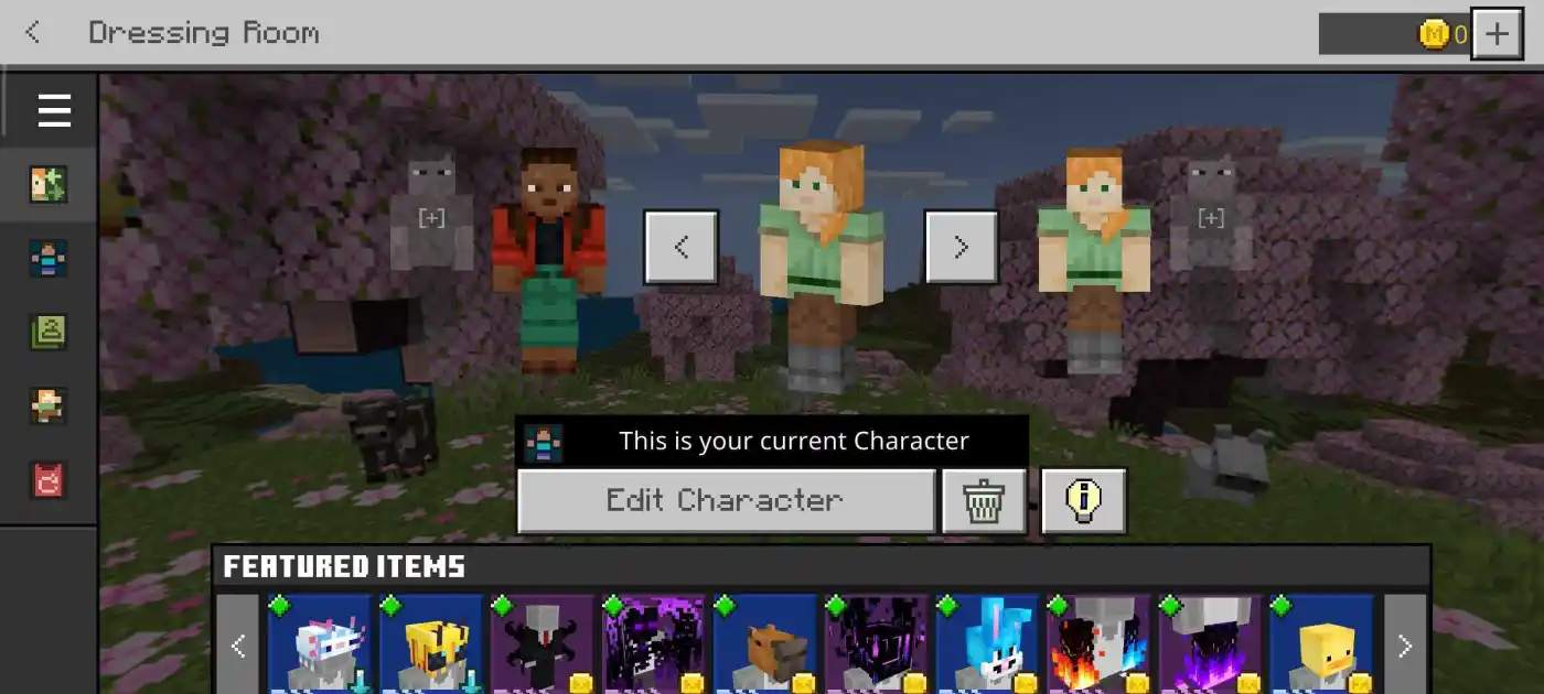 Actions & Stuff Features: Animations, Skins and More 3 Dressing Room character carousel selecting player skin subpack