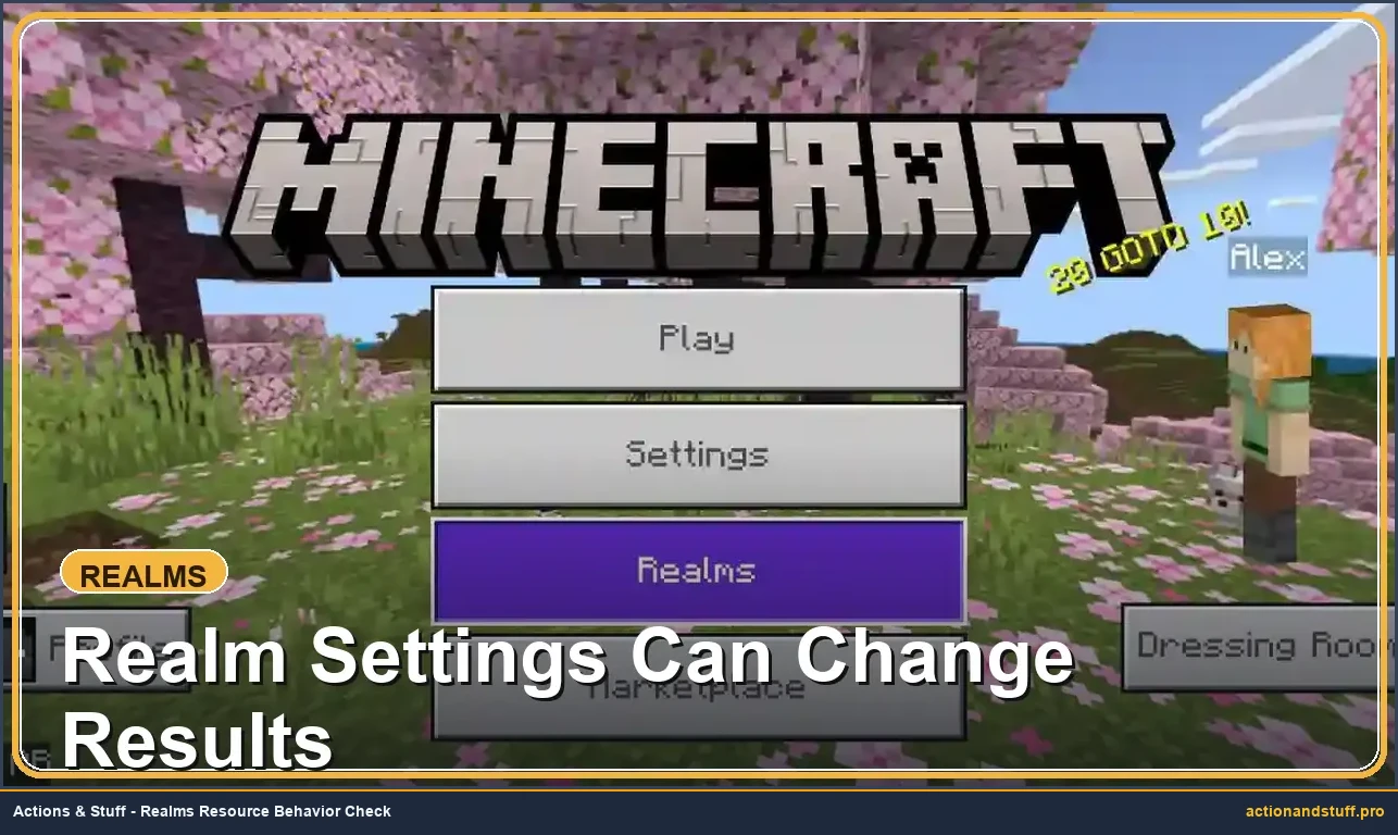 Minecraft Realms world settings showing resource pack requirements